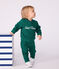 Felpa in cotone con ricamo Petit Bateau neonato verde EVERGREEN