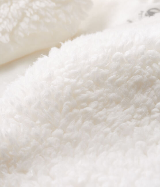 Gilè senza maniche bebè femmina in sherpa bianco MARSHMALLOW