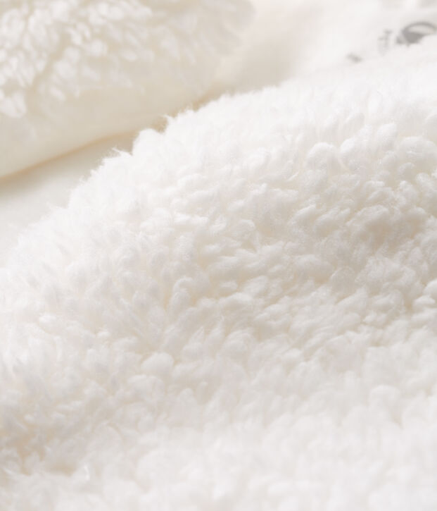 Gil&egrave; senza maniche beb&egrave; femmina in sherpa bianco