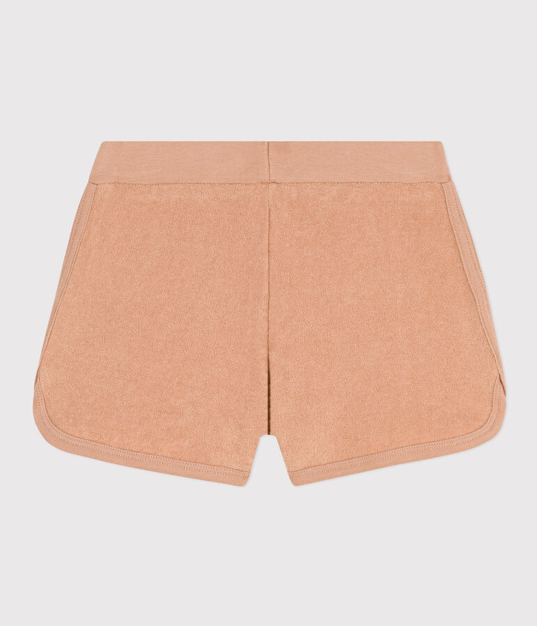 Shorts in spugna bouclette bambina beige