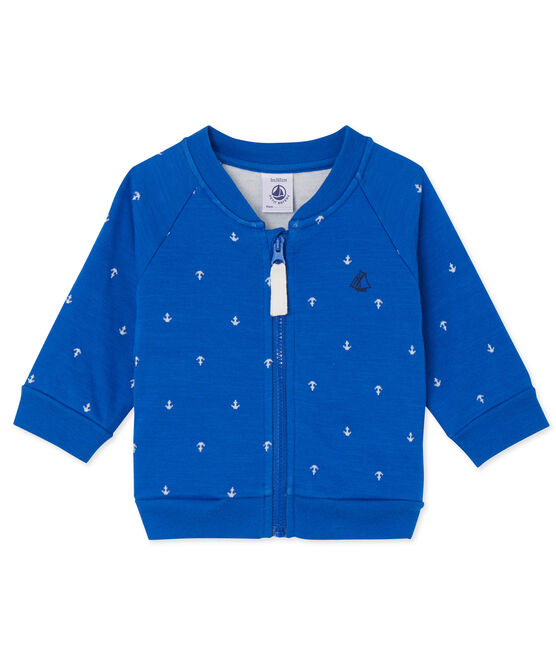 Cardigan bébé garçon en tubique blu DELFT/bianco LAIT