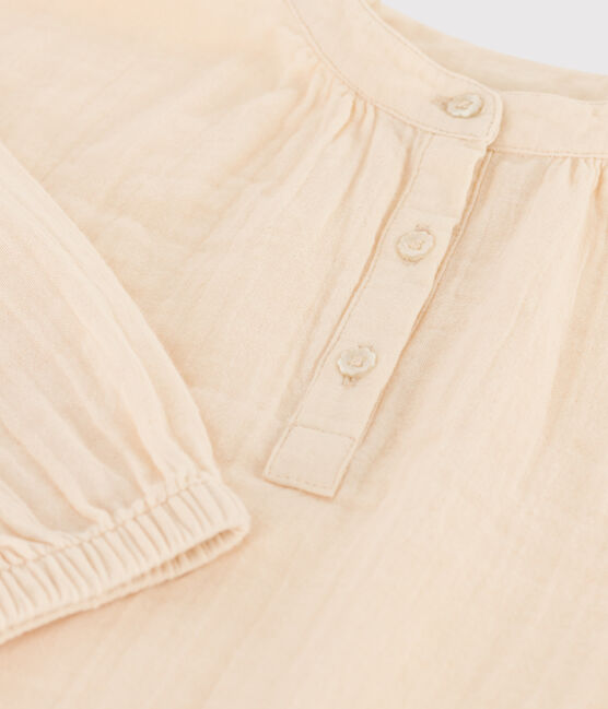 Blusa in garza di cotone bambina ecru AVALANCHE