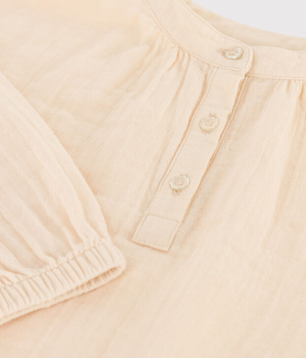 Blusa in garza di cotone bambina ecru