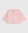 T-shirt a maniche lunghe in cotone con gatto decorativo neonata rosa JOLI