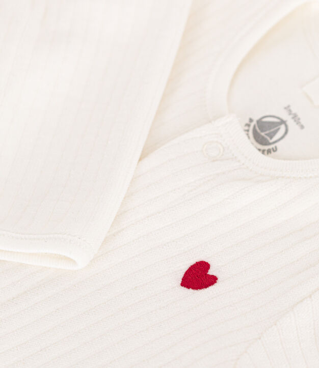 Tutina unisex in velluto/ciniglia con body integrato a tinta unita bianco