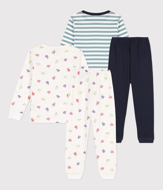 Confezione da 2 pigiama gorilla e righe blu bambino in cotone variante 1
