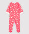 Tutina pigiama con zip a stelle bebé in cotone rosa PEACHY/bianco MARSHMALLOW