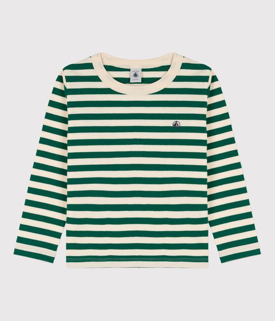 T-shirt bambino a maniche lunghe in cotone EVERGREEN/ AVALANCHE