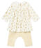 Abito leggings per bebé femmina bianco MARSHMALLOW/giallo DORE