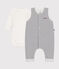 Completo con tutina e body in cotone per bebè bianco MARSHMALLOW/blu SMOKING