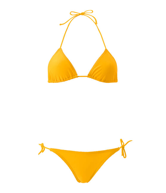 Costume da bagno 2 pezzi tinta unita arancione FUSION