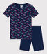 Pigiama corto aderente in cotone per bimbi, unisex