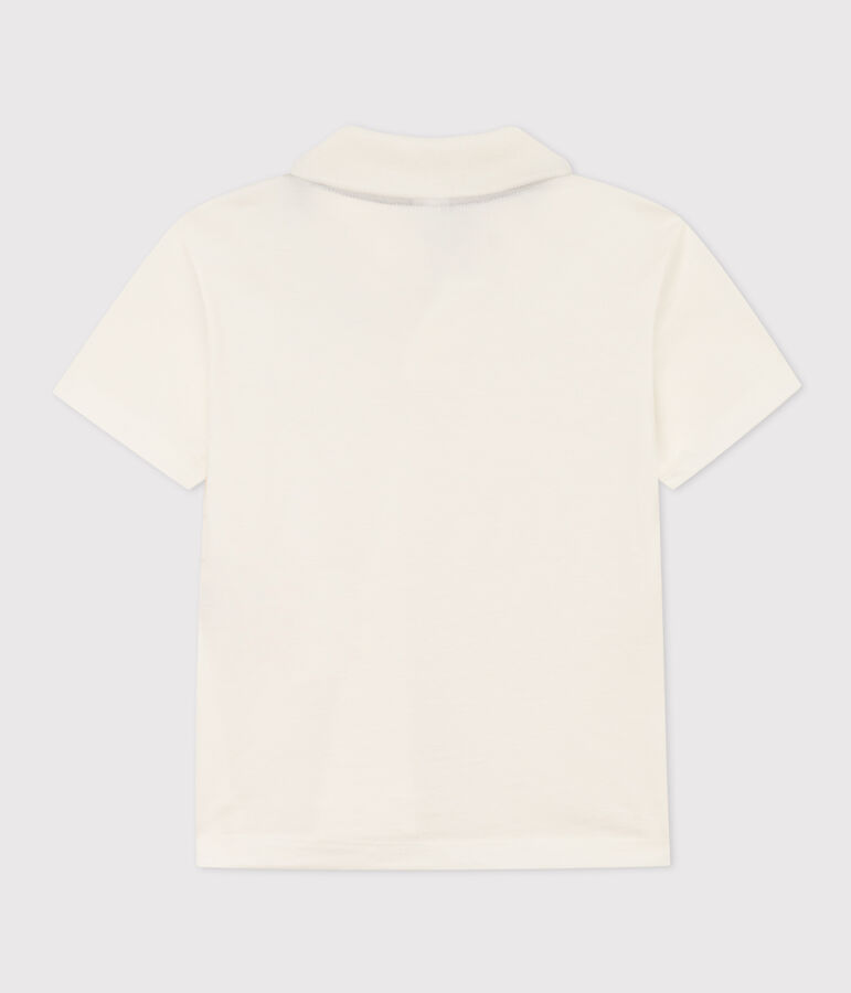 Polo manica corta in cotone bambino bianco