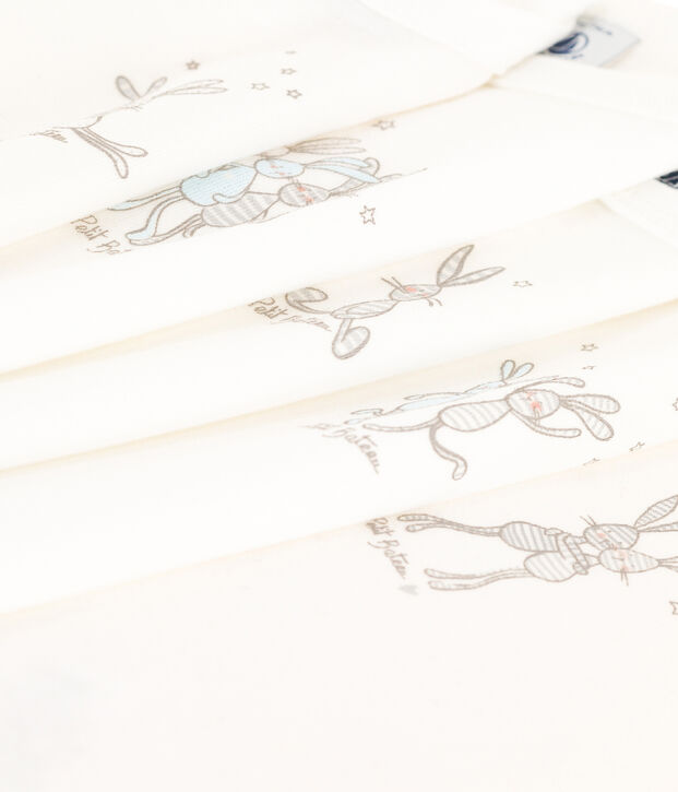 Confezione da 5 body a maniche lunghe beb&egrave; in cotone motivo coniglio multicolore