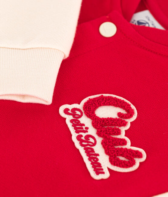 Teddy bebè in molleton rosso PEPS/bianco AVALANCHE