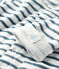 Tutina lunga a righe bebè in spugna bouclette grattata, super calda bianco MARSHMALLOW/blu ASTRO