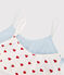 Confezione da 2 brassière cuore rosso bambina in cotone biologico e elastan variante 1