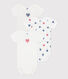 Set di 3 body a maniche corte in cotone con cuori a righe neonato