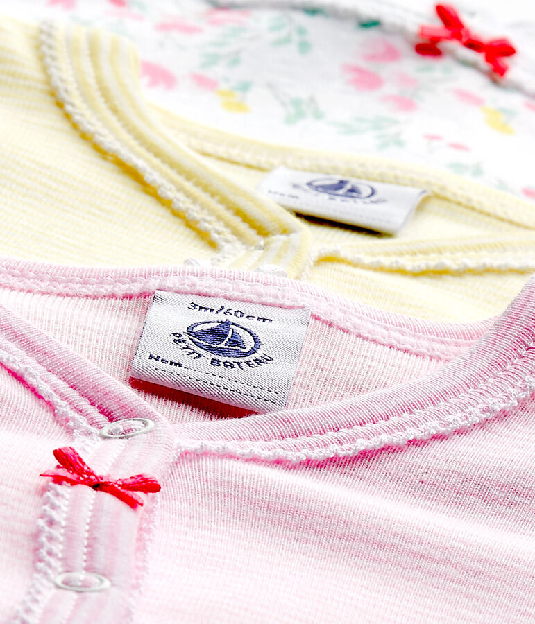 Lotto di 3 tutine beb&egrave; bambina bianco LOT