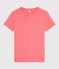 T-shirt a maniche corte in cotone tinta unita donna rosa FLAMAND