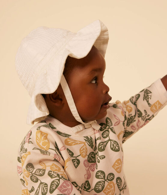 Cappellino operato bebè femmina a tinta unita bianco MARSHMALLOW