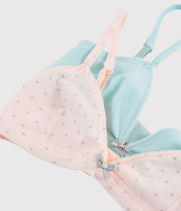 Confezione da 2 reggiseni glitterati ragazza multicolore