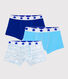 Confezione da 3 boxer blu oceano bambino
