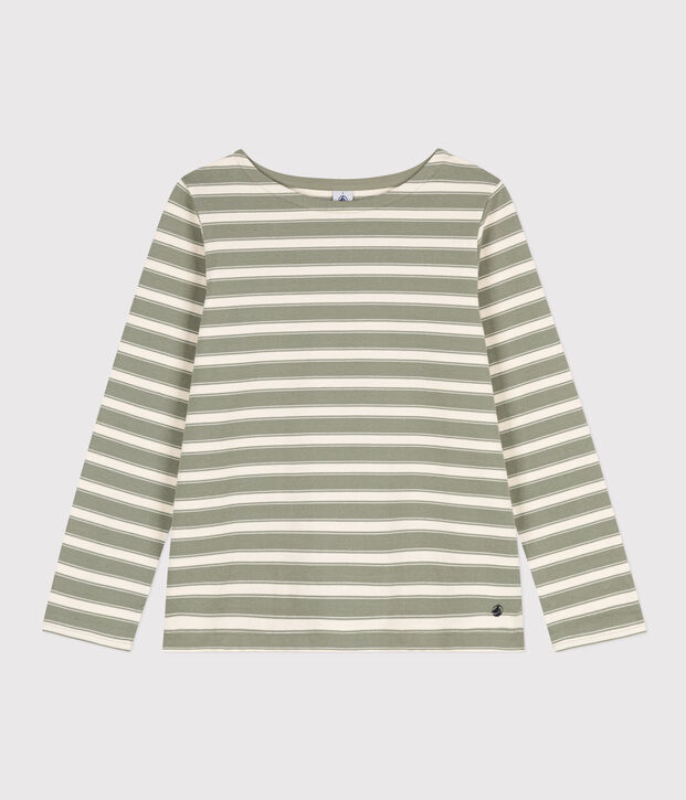 Marini&egrave;re in cotone Donna verde/ecru