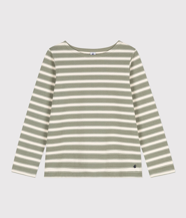 Marini&egrave;re in cotone Donna verde/ecru