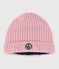 Cuffietta in maglia foderata in pile neonata rosa CHARME