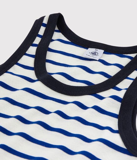 Canottiera iconica in cotone Donna bianco MARSHMALLOW/blu SURF