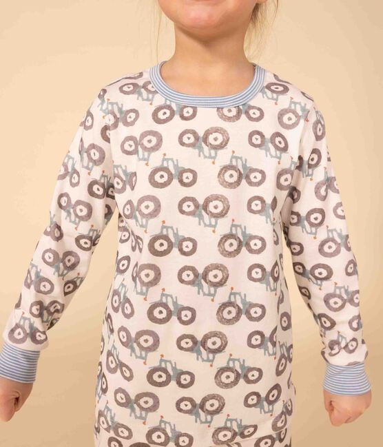 Pigiama trattore bambino unisex in cotone bianco MARSHMALLOW/bianco MULTICO