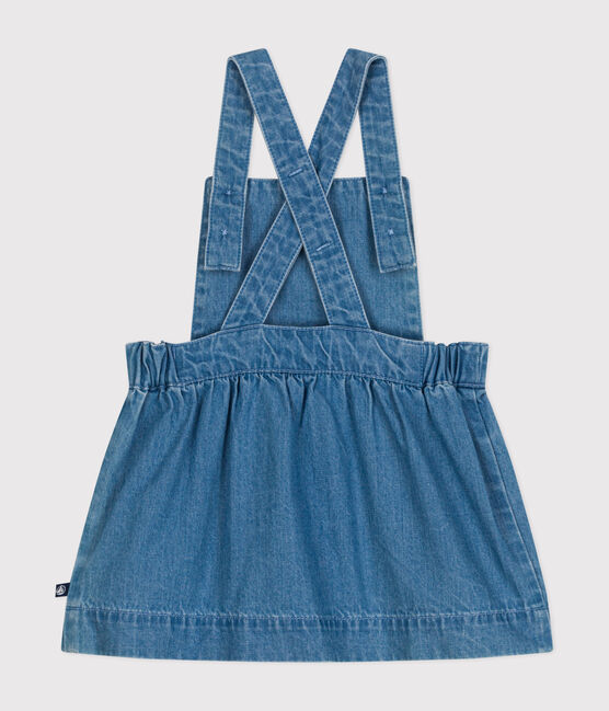Abito smanicato in denim leggero per bebè blu DENIM CLAIR