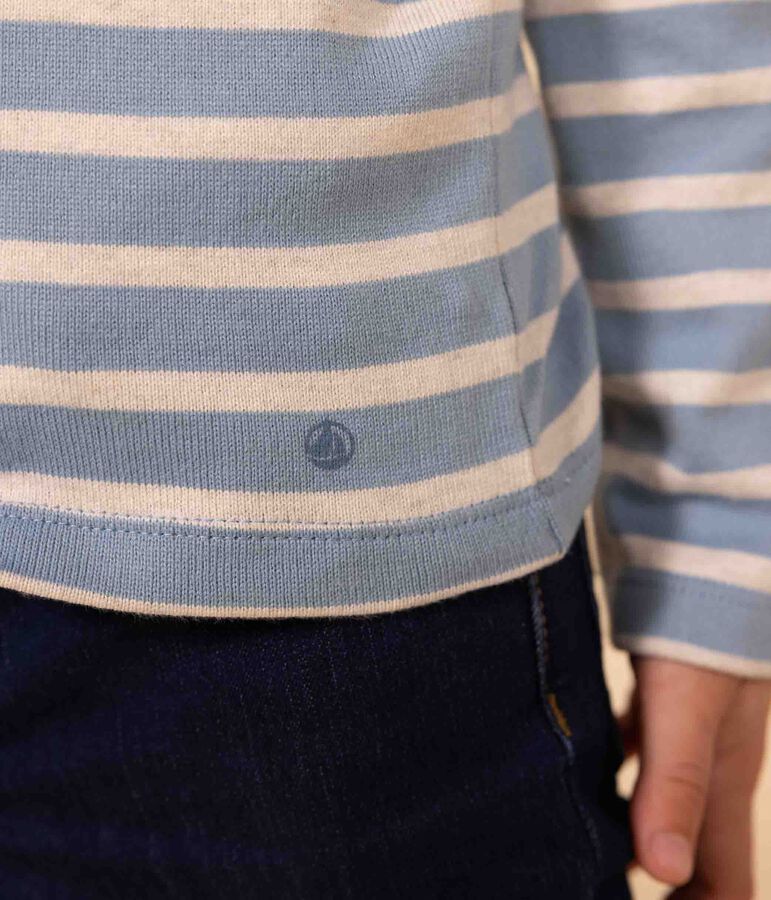 Marini&egrave;re iconica in cotone bambino unisex blu/beige