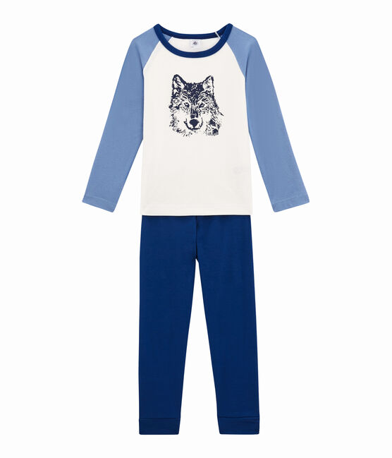 Pigiama per bambino blu LIMOGES/bianco MULTICO
