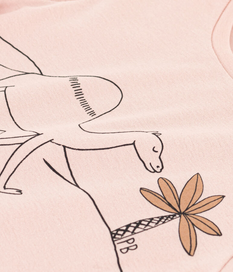 T-shirt bambina in cotone stampato rosa