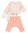 Completo 3 pezzi bebè femmina bianco MARSHMALLOW/rosa ROSAKO CN