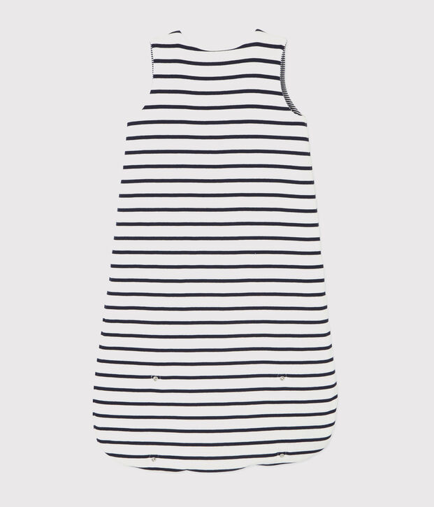 Sacco nanna a righe reversibile beb&egrave; a costine bianco/blu