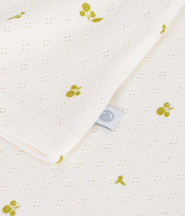 T-shirt a maniche corte in cotone con stampa a fiori bambina bianco/verde