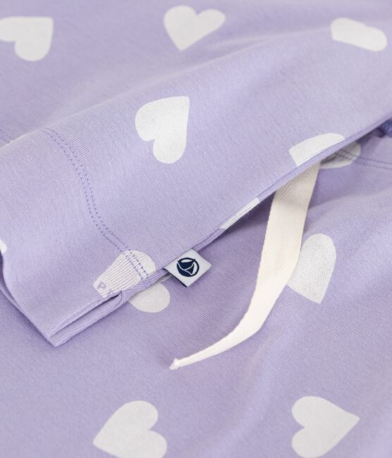Pigiama donna a maniche corte con gamba ampia in cotone con cuori stampati bianco SQUAW/ MARSHMALLOW