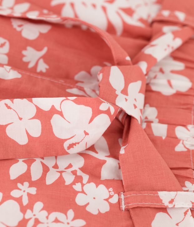 Shorts in popeline bambina rosa/bianco