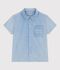 Camicia a maniche corte in cotone bambino blu