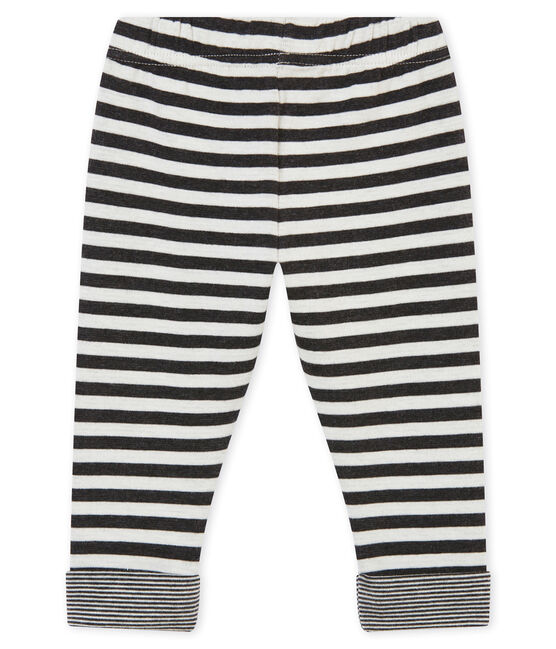 Pantalone rigato per bebé maschio nero CITY/bianco MARSHMALLOW