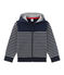Felpa per bambino con zip a righe blu SMOKING/beige COQUILLE