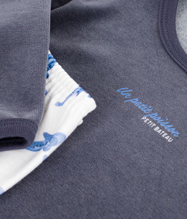Pyjama  en coton bianco/blu/multicolore