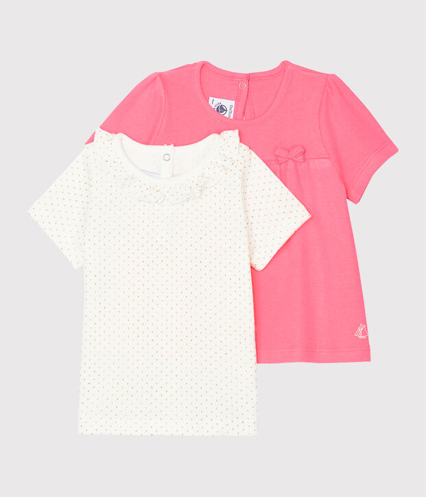 Confezione da 2 t-shirt beb&egrave; femmina multicolore