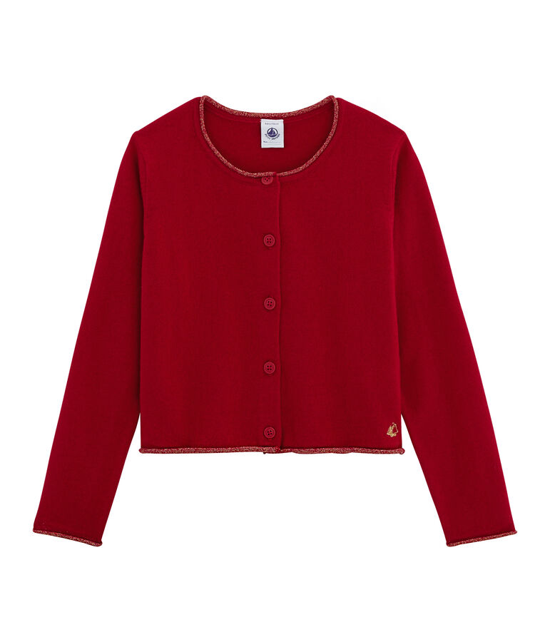 Cardigan tricot bambina rosso