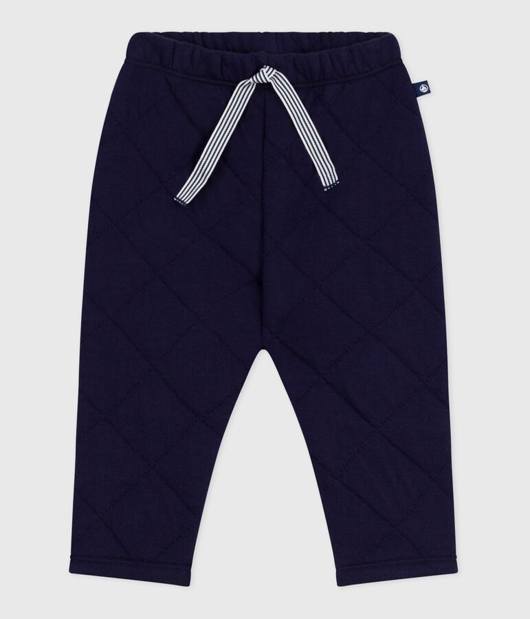 Pantaloni in cotone spesso tinta unita neonato blu