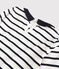 T-shirt bambina a maniche lunghe in cotone bianco MARSHMALLOW/blu SMOKING