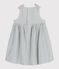 Abito senza maniche in cotone a righe neonato bianco MARSHMALLOW/blu BRUT